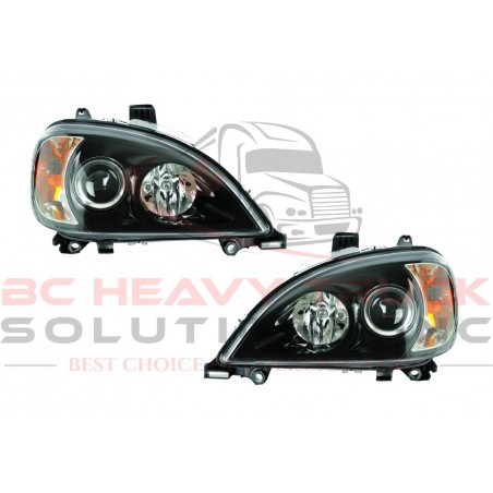 Freightliner Columbia 1996 & Up Black Headight W/Projector Depo Set