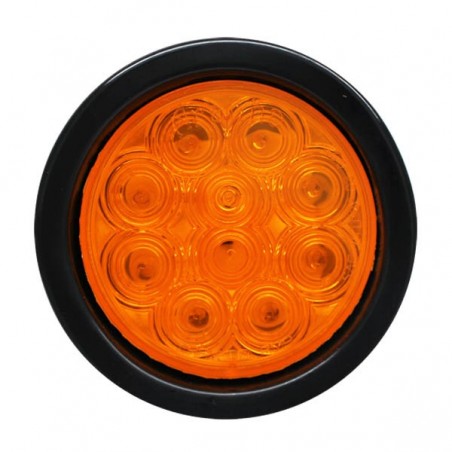 4" SEALED LAMP 10 LED. WITH GROMMET, AMBER LIGHT, 12/24 VOLT.