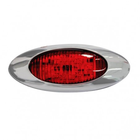 4 LED LAMP, FLASHING SYSTEM,  CHROME BEZEL LAMP, 12/24 VOLT.