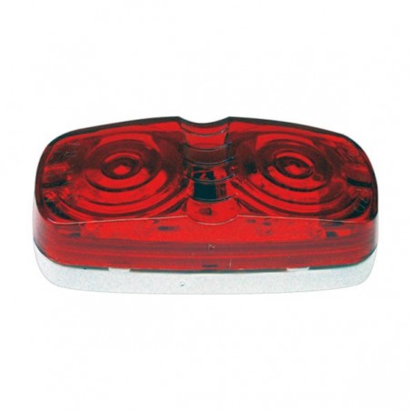 10 FIXED LED SEALED LAMP, RED LGHT, 12/24 VOLT.