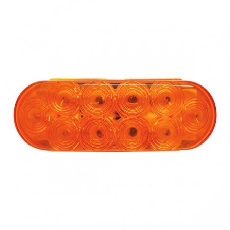 10 LED OVAL SEALED LAMP, REMPLACEMENT, AMBER LIGHT, 12/24 VOLT.