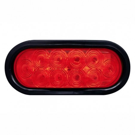 10 LED OVAL SEALED LAMP, WITH GROMMET, AMBER LIGHT, 12/24 VOLT.