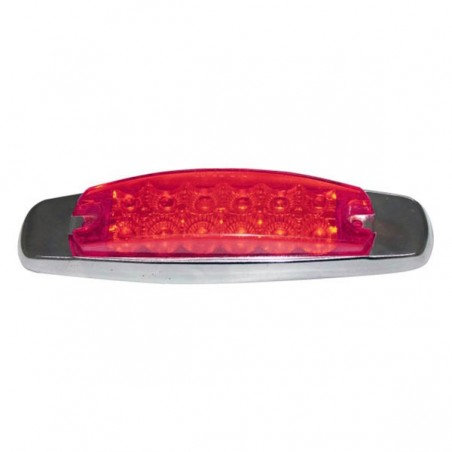 LAMP.ROJA UNIV. C/BISEL CROM. METALICO 12 LED (TIPO PETERB)